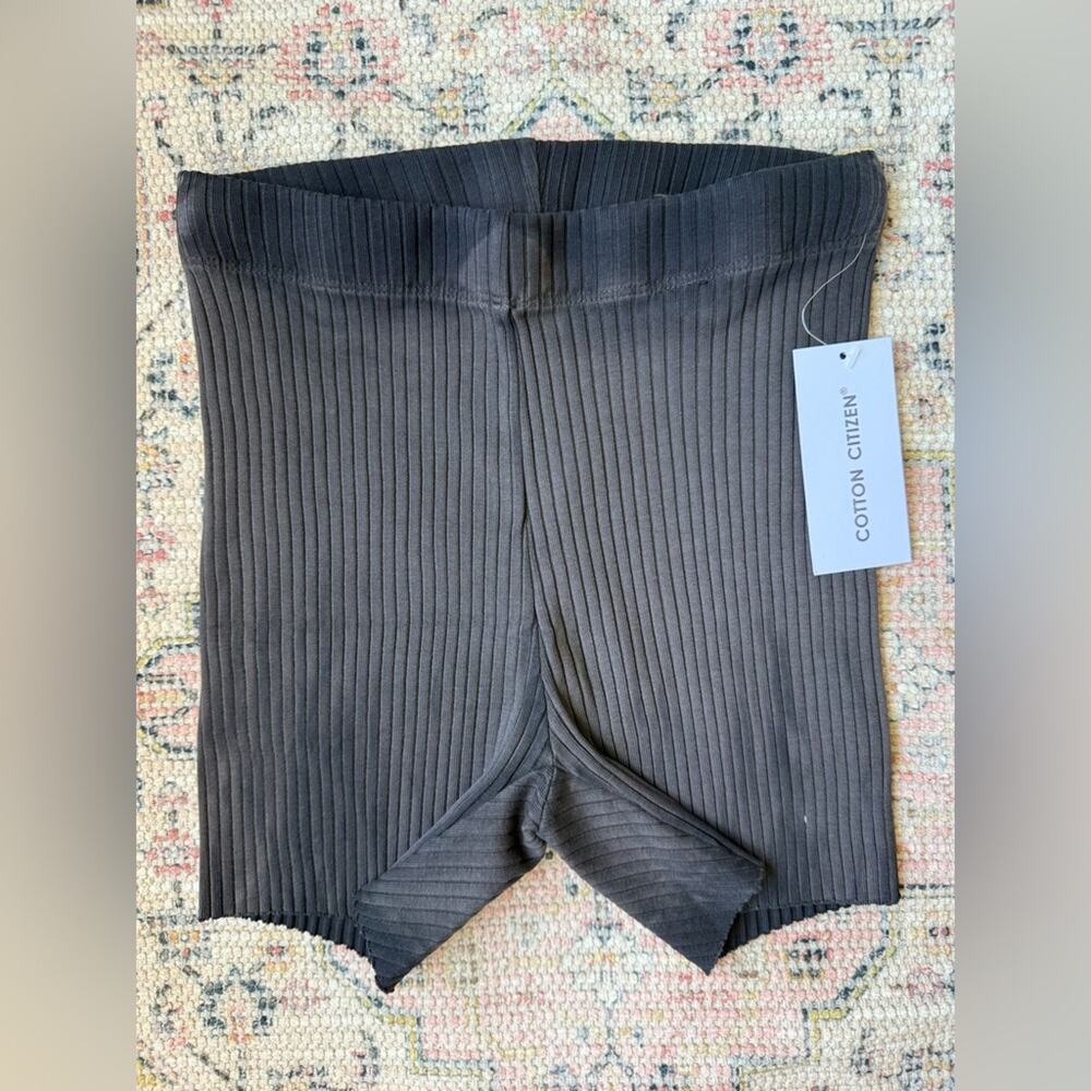 New Cotton Citizen Ibiza Ribbed Biker Bike Shorts in Grey Women’s extra small